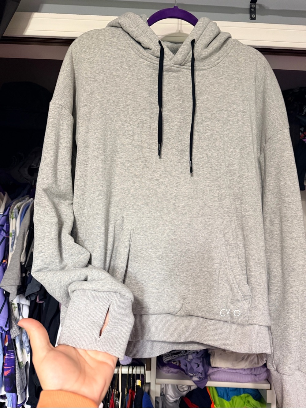 Women’s fleece Gray Pullover Hoodie Sweatshirt